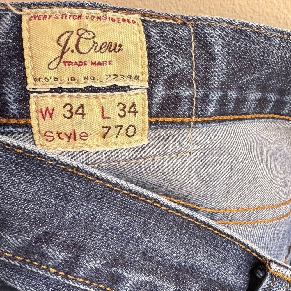 J.Crew Mens 34x34 (34x31.5 measured) 770 Jeans Kaihara Denim Straight Slim Fit - Picture 4 of 10